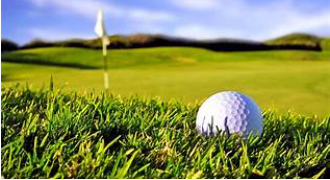 Picture of a Golf Ball and Green for Save the Date